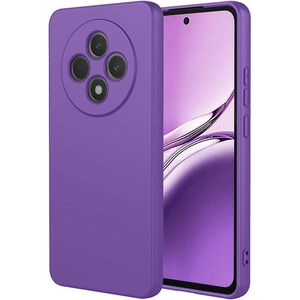 Husa pentru  Oppo Reno 12F, 12FS Liquid Silicone, subțire, captusita cu microfibra, anti amprentă, protectie cameră foto, mov