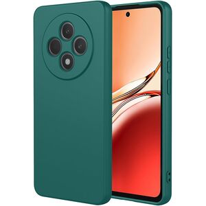 Husa pentru  Oppo Reno 12F, 12FS Liquid Silicone, subțire, captusita cu microfibra, anti amprentă, protectie cameră foto, verde inchis