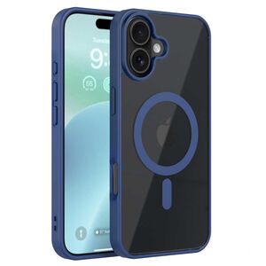 Huse pentru  iPhone 16 Plus cu MagSafe Crystal Clear Back Series - albastru
