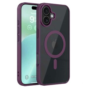 Huse pentru  iPhone 16 Plus cu MagSafe Crystal Clear Back Series - mov
