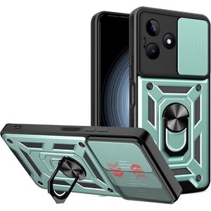 Husa pentru  Realme C61, Realme C63 Ring Armor Kickstand Tough Rugged Cover cu protectie camera, verde