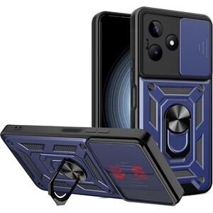 Husa pentru  Realme C61, Realme C63 Ring Armor Kickstand Tough Rugged Cover cu protectie camera, albastru