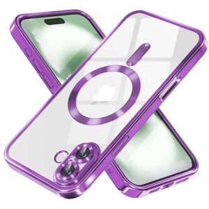 Husa pentru  iPhone 16 Plus cu MagSafe si protectie pentru lentile anti-shock 1.5 mm transparent - mov