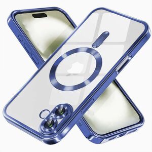 Husa pentru  iPhone 16 cu MagSafe si protectie pentru lentile anti-shock 1.5 mm transparent - albastru
