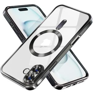 Husa pentru  iPhone 16 Plus cu MagSafe si protectie pentru lentile anti-shock 1.5 mm transparent - negru