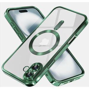 Husa pentru  iPhone 16 cu MagSafe si protectie pentru lentile anti-shock 1.5 mm transparent - verde inchis