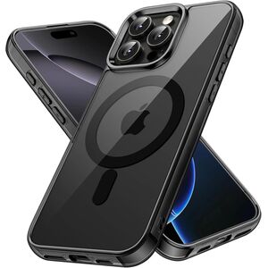 Huse pentru  iPhone 16 Pro Max cu MagSafe Crystal Clear Back Series - negru