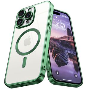 Husa pentru  iPhone 16 Pro cu MagSafe si protectie pentru lentile anti-shock 1.5 mm transparent - verde deschis