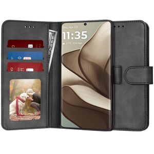 Husa pentru  Motorola Edge 50 tip carte 360 Kickstand Portofel Multifunctional, Protectie Completa, negru denim