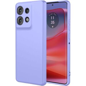 Husa pentru  Motorola Edge 50 Liquid Silicone, subțire, captusita cu microfibra, anti amprentă, protectie cameră foto, lavanda