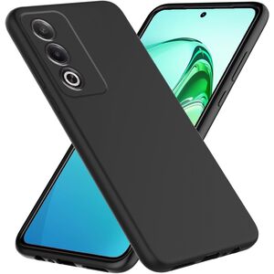 Husa pentru  Oppo A80 Liquid Silicone, subțire, captusita cu microfibra, anti amprentă, protectie cameră foto, negru