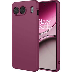 Husa pentru  OnePlus Nord 4 Liquid Silicone, subțire, captusita cu microfibra, anti amprentă, protectie cameră foto, bordeaux