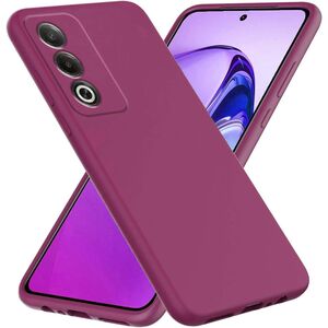 Husa pentru  Oppo A80 Liquid Silicone, subțire, captusita cu microfibra, anti amprentă, protectie cameră foto, bordeaux