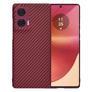 Husa pentru  Motorola Edge 50 Fusion CarbonFiber UltraSlim, Lightweight, rosu