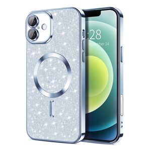 Husa pentru  iPhone 16 cu MagSafe Sparkle Glare Detachable Layer, cu protectie lentile - albastru deschis