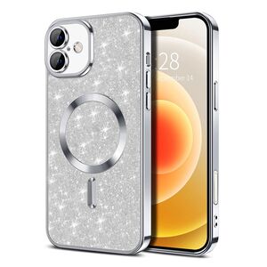 Husa pentru  iPhone 16 cu MagSafe Sparkle Glare Detachable Layer, cu protectie lentile - argintiu