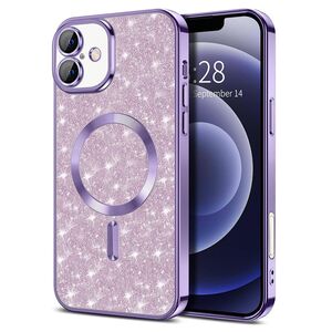 Husa pentru  iPhone 16 cu MagSafe Sparkle Glare Detachable Layer, cu protectie lentile - mov deschis