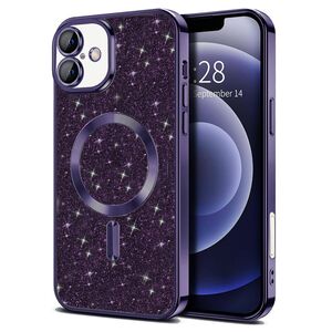 Husa pentru  iPhone 16 cu MagSafe Sparkle Glare Detachable Layer, cu protectie lentile - mov
