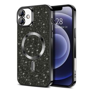 Husa pentru  iPhone 16 cu MagSafe Sparkle Glare Detachable Layer, cu protectie lentile - negru