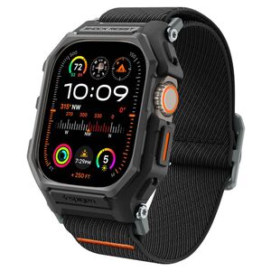 Husa pentru Apple Watch 10 46mm + Curea - Spigen Lite Fit "Pro" - Matte Black