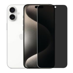 Folie din sticla privacy pentru iPhone 16 GLASS PRO+, margini negre