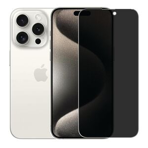 Folie din sticla privacy pentru iPhone 16 Pro GLASS PRO+, margini negre