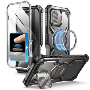 [Pachet 360°] Husa + folie iPhone 16 Pro I-Blason Armorbox, gri
