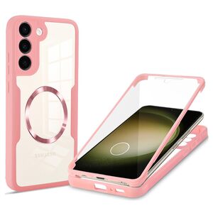 Pachet 360: Husa cu folie integrata pentru  Samsung Galaxy S23 Plus  cu MagSafe Cover360 fata / spate - roz