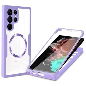 Pachet 360: Husa cu folie integrata pentru  Samsung Galaxy S23 Ultra 5G cu MagSafe Cover360 fata / spate - mov