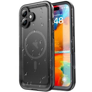Pachet 360: Husa cu folie integrata iPhone 16 cu MagSafe ShockProof Dust-Water Proof Full Body, negru