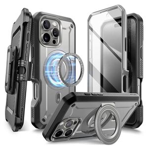 Husa iPhone 16 Pro Max Supcase Unicorn Beetle Pro MagSafe, gri