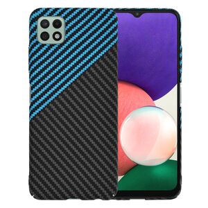 Husa pentru  Samsung Galaxy A22 5G CarbonFiber UltraSlim, Lightweight, albastru negru