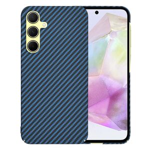 Husa pentru  Samsung Galaxy A35 CarbonFiber UltraSlim, Lightweight, albastru