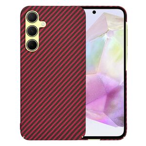 Husa pentru  Samsung Galaxy A35 CarbonFiber UltraSlim, Lightweight, rosu
