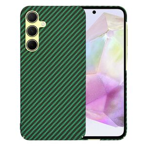 Husa pentru  Samsung Galaxy A35 CarbonFiber UltraSlim, Lightweight, verde