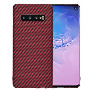 Husa pentru  Samsung Galaxy S10 CarbonFiber UltraSlim, Lightweight, rosu