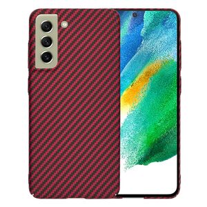 Husa pentru  Samsung Galaxy S21 FE CarbonFiber UltraSlim, Lightweight, rosu