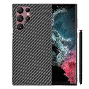 Husa pentru  Samsung Galaxy S22 Ultra 5G CarbonFiber UltraSlim, Lightweight, negru