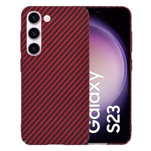 Husa pentru  Samsung Galaxy S23 CarbonFiber UltraSlim, Lightweight, rosu