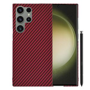 Husa pentru  Samsung Galaxy S23 Ultra 5G CarbonFiber UltraSlim, Lightweight, rosu