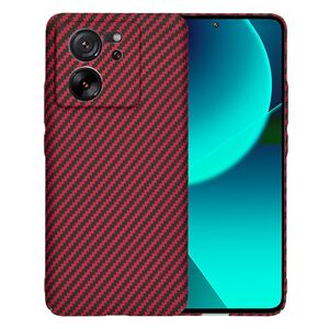 Husa pentru  Xiaomi 13T, 13T Pro CarbonFiber UltraSlim, Lightweight, rosu