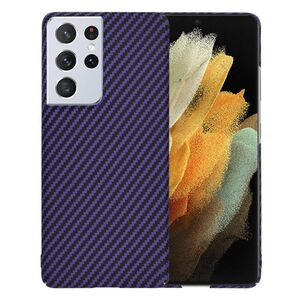 Husa pentru Samsung Galaxy S21 Ultra CarbonFiber UltraSlim, Lightweight, mov