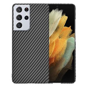 Husa pentru Samsung Galaxy S21 Ultra CarbonFiber UltraSlim, Lightweight, negru