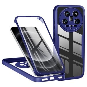 Pachet 360: Husa cu folie integrata pentru  Xiaomi 14 Ultra Cover360 fata / spate - albastru