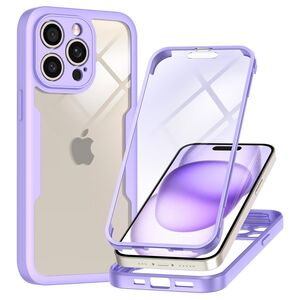 Pachet 360: Husa cu folie integrata pentru  iPhone 16 Pro Max Cover360 fata / spate - mov