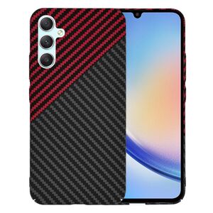 Husa pentru  Samsung Galaxy A34 5G CarbonFiber UltraSlim, Lightweight, rosu negru