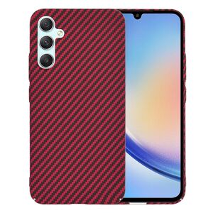 Husa pentru  Samsung Galaxy A34 5G CarbonFiber UltraSlim, Lightweight, rosu