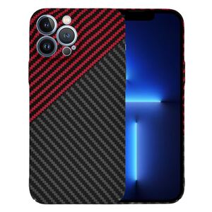 Husa pentru  iPhone 13 Pro Max CarbonFiber UltraSlim, Lightweight, rosu negru