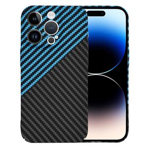 Husa pentru  iPhone 14 Pro  CarbonFiber UltraSlim, Lightweight, albastru negru