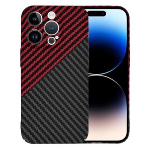 Husa pentru  iPhone 14 Pro  CarbonFiber UltraSlim, Lightweight, rosu